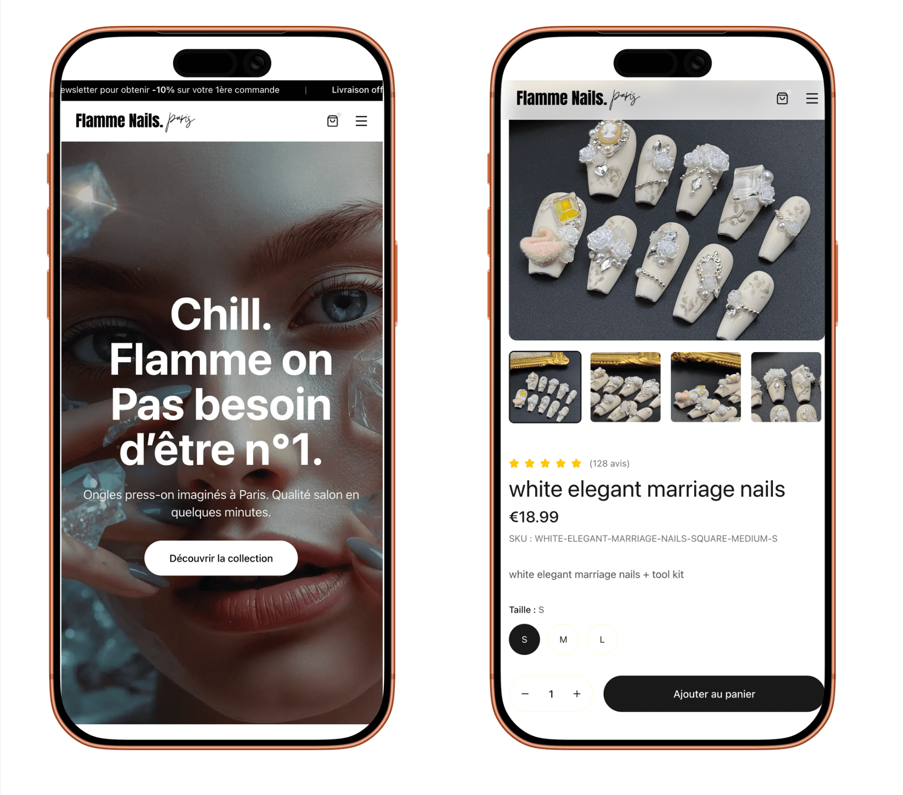 Flamme Nails Paris - Boutique de press-on nails - Aperçu du projet